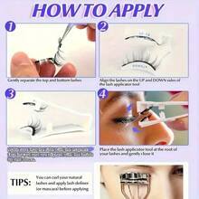 Set de pestañas magnéticas 3D - No se necesita pegamento, fácil de usar, reutilizable e impermeable, adecuado para maquillaje natural, eventos y uso diario - Multicolor - Ver 5