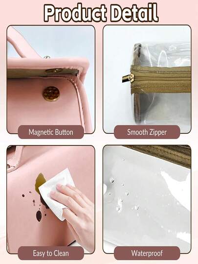 大容量高品质化妆包 - 旅行化妆收纳包，带多个拉链口袋和腕带。可收纳化妆刷、洗漱用品、首饰和其他美容用品。实用收纳包，大容量化妆包。