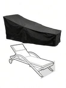 1pc Chaise Lounge Cover, Outdoor Waterproof Beach Chair Cover, Garden Dust-Proof Sunscreen Lounge Chair Cover - Multicolor - View 4