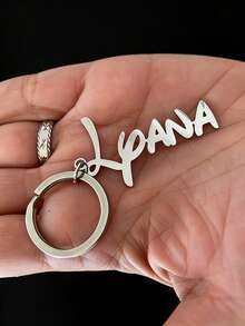 Customized Personalized Stainless Steel Name Keychain - Custom Letter Pendant, Optional Fonts, Unique Gift, Perfect For Daily Use. Fashionable, Popular, Great For Family And Friends - Multicolor - View 3