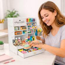 Organizador de Madera 13/20 Compartimentos Estante de Almacenamiento - Blanco Corazon - Ver 5