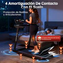 Caminadora Electrica Portatil, 2.0 HP Caminadora Plegable, Equipado con Pantalla Táctil LED y Altavoz Bluetooth, 12 Programas en Ejecución, Velocidad 1 a 12 Km/h, Soporte 120 Kg - Negro - Ver 7