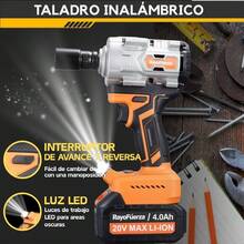 Llave Impacto Inalámbrica  20V 600Nm 2 Baterías 4.0Ah - Naranja - Ver 5