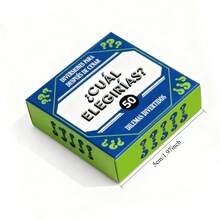 Spanish--After-Dinner Entertainment: Which One Should I Choose? Fun Dilemma Card Game, Home Mini Card Game, Entertaining After-Dinner Game Cards, Holiday Party Game - Blue - View 3