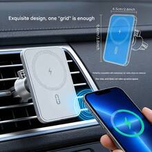 FCV 15W Fast Charging Wireless Car Charger, Portable USB C Powered, Hands-Free Operation, Battery-Free Wireless Charging Function Compatible With IPhone Air 17 Pro Max 16 15 14 13 12 Galaxy Android With Charging Magnetic Attachment