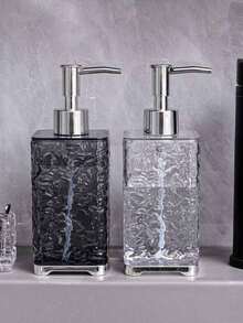 1个300毫升/400毫升可重复灌装塑料波浪纹理洗发水/沐浴露瓶，大容量泡沫泵头，适用于乳液、面霜、香皂、护发素等。 - 彩色 - 查看 3