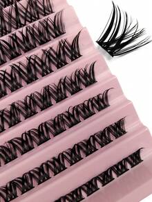 120 Pcs C Curl Individual Lashes Natural Look False Eyelashes 8-16mm Mixed Length Soft Fluffy Wispy Faux Mink Lashes Makeup Extensions Lashes DIY At Home Lash Clusters Eye Lash Clusters,Individual Eyelashes,Lashes,Fake Lashes - C - View 5