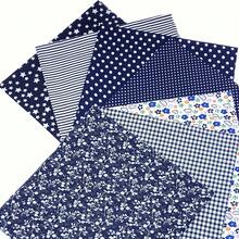 7pcs DIY Fabric Set, Pre-Cut Pure Cotton Fabric, Suitable For DIY Sewing, Quilting And Scrapbooking Crafts - Royal Blue - View 8