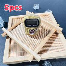 B-Type Wooden Grain Ring Tally Counter, Electronic Counter, Visible Counter, Button Style Mini Handheld Counter - Multicolor - View 24