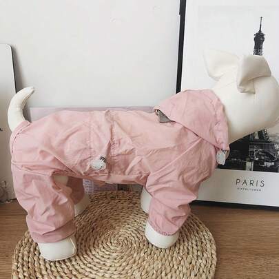 Lightweight 4-Leg Pet Raincoat & Jacket – Windproof, Dustproof, Waterproof All-Weather Coat With Lotus Leaf Effect, Reflective Strip & D-Ring, Adjustable Buckles & Elastic Design, Four-Season Use For Small/Medium Dogs & Cats, Ideal For Poodle, Bichon Frise, Westie & Maltipoo