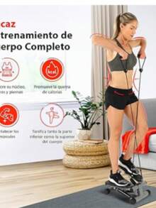 S unn y H eal th & F itn e ss Mini Stepper para Ejercicio en Casa, Máquina de Ejercicio de Escaladoras con Faja de Resistencia, Movimiento Twist Opcional y Conexión con la App SunnyFit Gratis - Gris - Ver 3