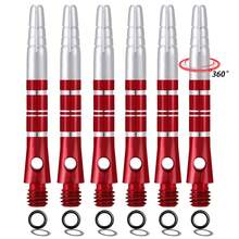 HUANQU 43mm 4-Linien gerillter drehbarer Aluminiumlegierung Dartschaft, 6er Set - 360° drehbare austauschbare Zubehörteile, Mehrfarboptionen, präzises Werfen, perfektes Geschenk zum Valentinstag, Neujahr usw. - Verschiedenfarbig - Übersicht 10