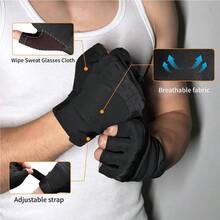 VWX Anti - Slip Gel Workout Gloves Men And Women - With Sweat - Wicking Fabric Gym, Weight Lifting, Cycling, Weightlifting, Exercise, Climbing - Large - View 4