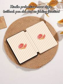 葡萄柚条纹图案平板电脑保护套,兼容 iPad 9.7/10.2/10.5/10.9/12.9/Pro 11(第十代),兼容三星 Galaxy Tab S6 Lite 10.4 英寸,兼容 Kindle Paperwhite(第十二代,2024 年发布)、Kindle(第十一代,2022 年发布)、Kobo Clara Colour,柔软防震保护,智能支架/自动唤醒/睡眠功能 - 彩色 - 查看 10