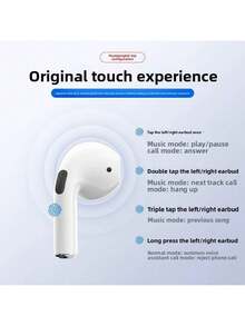 New Air4 Air5 Air7  Wireless In - Ear Earbuds With Ultra - Long Battery Life & High - Fidelity Sound 8 In 1 Wireless Earbuds ANC Active Noise Cancelling(-36db)In-Ear Earphones With Charging 33H Playtime 360 Hi-Fi Stereo Waterproof Headphones Android Phone/ AlRP0DS Pro IOS Laptops 1:1 Clone - trắng - Xem 7