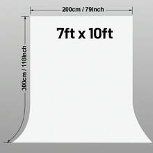 White Photo Backdrop Curtains (No Stand), White Photography Seamless Backdrops Background For Easter, Birthday Party, Wedding, Photos, Projector - White - View 11