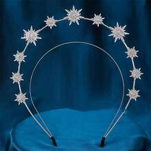 1 chiếc băng đô cài tóc sang trọng có thể điều chỉnh dành cho nữ, kiểu vương miện công chúa, phù hợp cho lễ Halloween và đám cưới. - Bạc - Xem 7