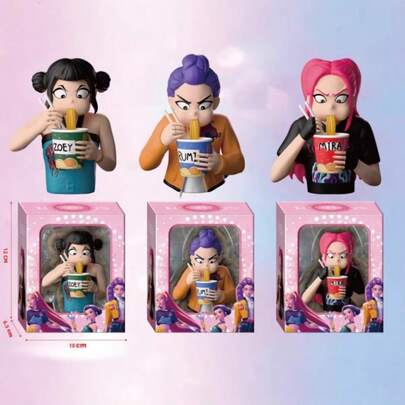 1pc Witch Hunter Figurine Eating Instant Noodles, Lumi, Zoey, Mira Collectible Idol Group Statue