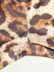 Leopard Print Ensemble Wrap Camisole Trousers Two-Piece - Coffee Brown - View 5