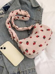 Fashionable Casual Simple Large Capacity Pleated Handbag & Shoulder Bag With Ditsy Ditsy Floral, 2026 New Arrival - Pink - View 10