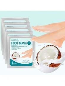 5片装椰子足膜，成分温和，不刺激，更健康。深层滋润并滋养干燥粗糙的肌肤。只需20分钟，即可恢复足部肌肤光滑柔嫩。 - 白色 - 查看 9