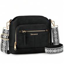 Rossbody Bags For Women Waterproof Leather Crossbody Purses Shoulder Bag Handbags Cross Body Purse Travel Purse - 黑色 - 查看 2