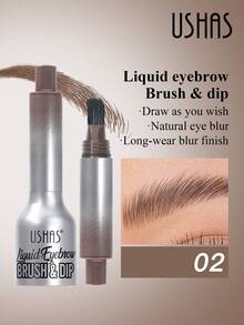 USHAS眉胶，防水，定型，持久，内置眉刷，防晕染，棕色和浅棕色，适合所有肤质 - #02 - 查看 8