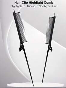 1pc Professional Salon Hair Styling Comb, Black Multi-Functional Highlighting Comb, Anti-Static Styling Comb, Hair Styling Tool - Multicolor - View 5