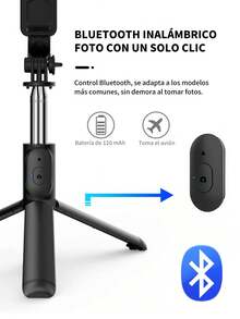 Palo de selfie Bluetooth multifuncional con trípode, 1m Palo de Selfie Inalámbrico LED, Trípode de Rotación 360° Anti-Vibración, Herramienta Fotográfica Portátil Multifuncional, Compatible con Teléfonos iOS y Android, Adecuado para Viajes al Aire Libre, Vacaciones de Verano, Transmisión en Vivo y talla grande - Unitalla - Ver 11
