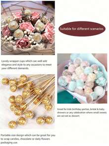 5个~50个糖果巧克力花架透明球，DIY透明巧克力盒支架，松露巧克力包装球盒，新年、情人节、婚礼、毕业典礼、母亲节、周年纪念日、派对、生日花束包装材料的理想之选，送给家人和朋友的完美礼物 - 彩色 - 查看 7