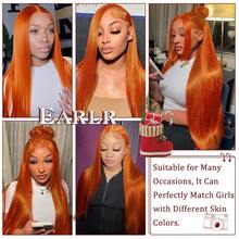 Straight Ombre 13*4 Lace Front Wig Human Frontal Hair 28inch #350 Ginger Wig Blended Hair Pre-Plucked Straight Honey Blonde Mix Brown HD Lace Frontal Highlighted Wigs For Black Women - S350 - View 8
