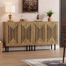 Tribesigns Set Of 2 Sideboard Buffet Cabinet With Storage, 59" Buffet Cabinet Sideboard Cabinet With Doors & Adjustable Shelves, Freestanding Accent Storage Cabinet For Living Room - Gỗ Burly - Xem 9