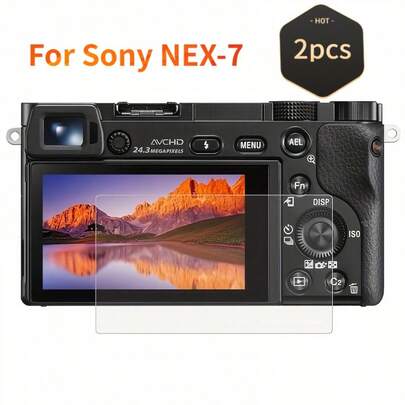 2 pièces Protecteur d'écran en verre trempé 9H pour appareil photo NEX-7, conçu spécifiquement pour le NEX-7, facile à appliquer, résistant aux rayures, anti-traces de doigts, haute définition et clarté