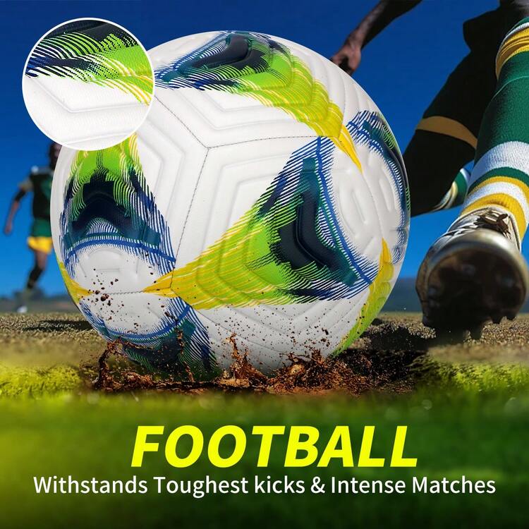 Size 5 TPU Soccer Ball - High-Performance Soccer Ball With Textured Grip And Dynamic Pattern, Perfect For Training And Outdoor Play, An Excellent Gift For Soccer Fans - Green - View 3