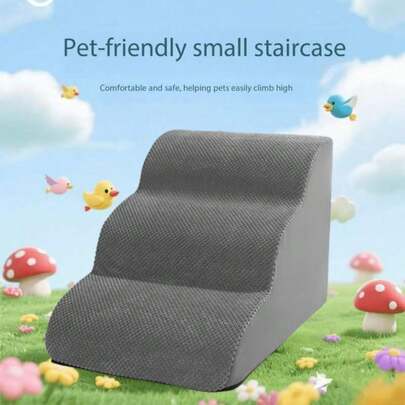 1pc Multi-Color Small Dog Sofa Bed Anti-Slip Pet Stairs, Foam Ladder For Sofa, Bed, Suitable For Teddy, Small Dogs, Elderly Cats, Removable & Washable