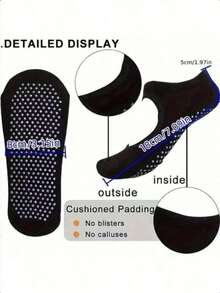 10pcs/5pcs/3pcs/1 Pair Professional Yoga Socks, Non-Slip & Comfortable, Fitness Sports Socks, Indoor Floor Socks, Silicone Non-Slip, Backless Breathable Dance Socks. Suitable For Home Workout, Gym Fitness, Pilates Sports Socks, Medium Elasticity, Practical, Foot Protection, Highly Attractive, Non-Deformation, Non-Pilling - Multicolor - View 5