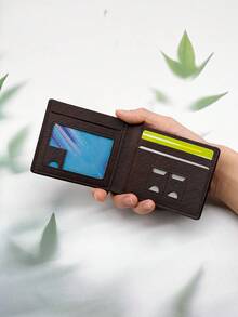 HOVI'S Men Short Wallet Brown Textured Leather - Multi Card Slots Ruangfan Embossed New Year Gift Valentine's Day Gift