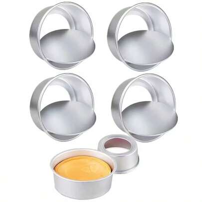 5.7-Inch Round Aluminum Cake Mold, Cake Baking Pan, With Removable Bottom For Easy Cleaning. Perfect For Layered Cakes, Pizzas, Savory Pies, Cakes, And Desserts. A Must-Have Baking Tool For Home Kitchens.