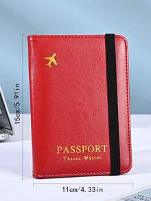 1 pieza Cartera de viaje de pasaporte de piel sintética | Portador de tarjetas multiusos con estampado de avión | Organizador de documentos unisex para hombres Cartera mini Cartera Monedero Cartera pequeña Cartera de tarjetas Regalos para hombres y mujeres Cartera de dinero Regalo del Día de la Madre Esencial de crucero Cosas lindas Clip de dinero - Multicolor - Ver 3