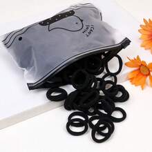 100个黑色基础款高弹力发圈，适合日常生活和开学季使用 - 彩色 - 查看 6