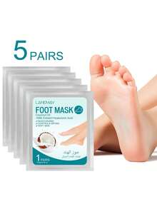 5片装椰子足膜，成分温和，不刺激，更健康。深层滋润并滋养干燥粗糙的肌肤。只需20分钟，即可恢复足部肌肤光滑柔嫩。 - 白色 - 查看 7