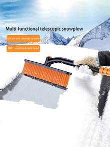 1pc Multi-Function Car Snow Shovel, With Deicing & Defrosting Features, Dual-Sided Snow Brush, Retractable Snow Shovel, Auto Accessories, Winter