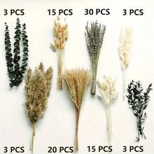 97pcs Faux Pampas Grass Bundle - Rattan Artificial Reed Plumes For Home, Office, Wedding, Farmhouse & Classroom Decor (Vase Not Included) Spring Valentine's Day Mother's Day Wedding Decor - Multicolor - View 4