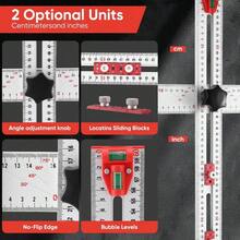 4-In-1 Drilling Positioning T Square Ruler, Woodworking Scribe Drawing Tool, Aluminium Alloy Multifunctional Measuring Tool, Cabinet Hardware Jig - 65cm - View 4