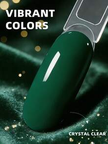 1瓶15毫升绿色纯凝胶指甲油，持久浸润式UV/LED光疗，高饱和度，坚固耐用，沙龙级设计，适合女性指甲 - 綠色 - 查看 5