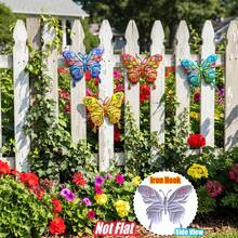 4 PEÇAS Decoração de Parede em Metal Vibrante de Borboleta, Escultura de Parede de Arte em Ferro Resistente à Ferrugem de 23,1 cm, Ornamento Decorativo Suspenso para Jardim, Pátio, Quintal, Varanda, Cerca - Presente Perfeito para Família, Amigos, Inauguração de Casa e Dia das Mães - Estilo A - Visão 11