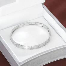 1pc Elegant Plum Blossom Shaped Artificial Zirconia Inlaid Women Fashion Bracelet, Casual Gift Design - Multicolor - View 6