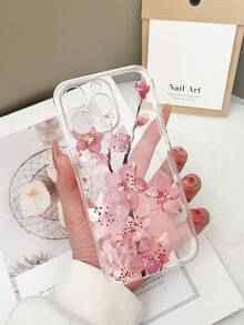 1 pieza Funda de teléfono transparente de TPU a prueba de caídas con estampado floral colorido compatible con iPhone 15/15Pro/15Plus/15ProMax/16/16Pro/16Plus/16ProMax/17/17Pro/17ProMax, Galaxy S23 Ultra/A14/A24, teléfonos Android compatibles con Redmi Note 12 Pro/Pixel 8/8 Pro - Multicolor - Ver 1