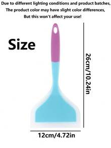 1个半透明宽口硅胶铲，玉形铲，耐高温不粘锅，多用途 - 煎饼、炒菜、煎蛋，厨房小工具 - 彩色 - 查看 2