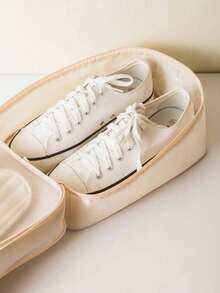 2-In-1 Travel Shoe Storage Bag - Large Capacity Hanging Storage Box With Mesh Side Pockets, Space Saving Design, Machine Washable Polyester, Shoe Storage Box, Shoe Storage Bag For Business Travel, Portable Luggage, Shoe Bag, Shoe Cover Storage Box